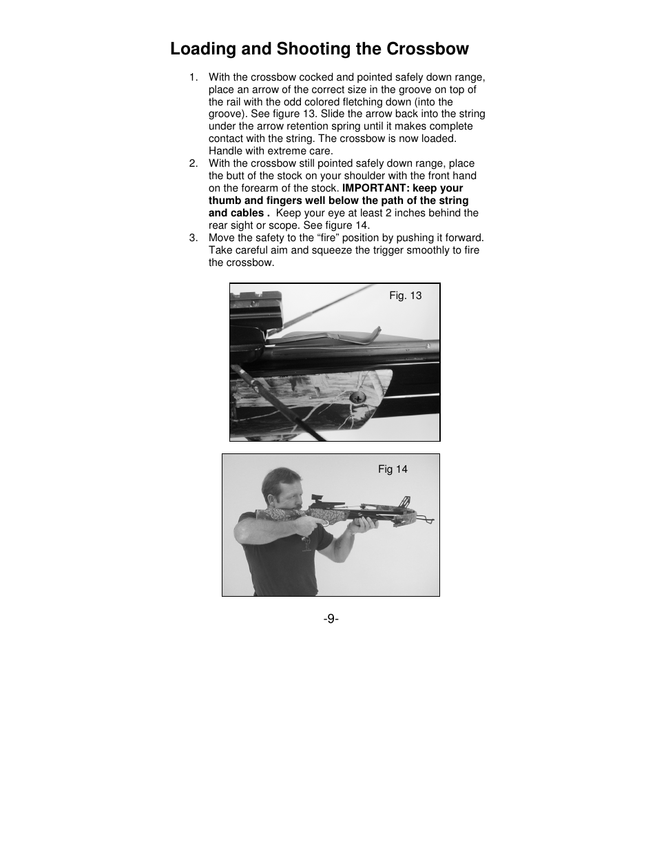 Loading and shooting the crossbow | PSE Archery Viper Series Crossbow User Manual | Page 9 / 11