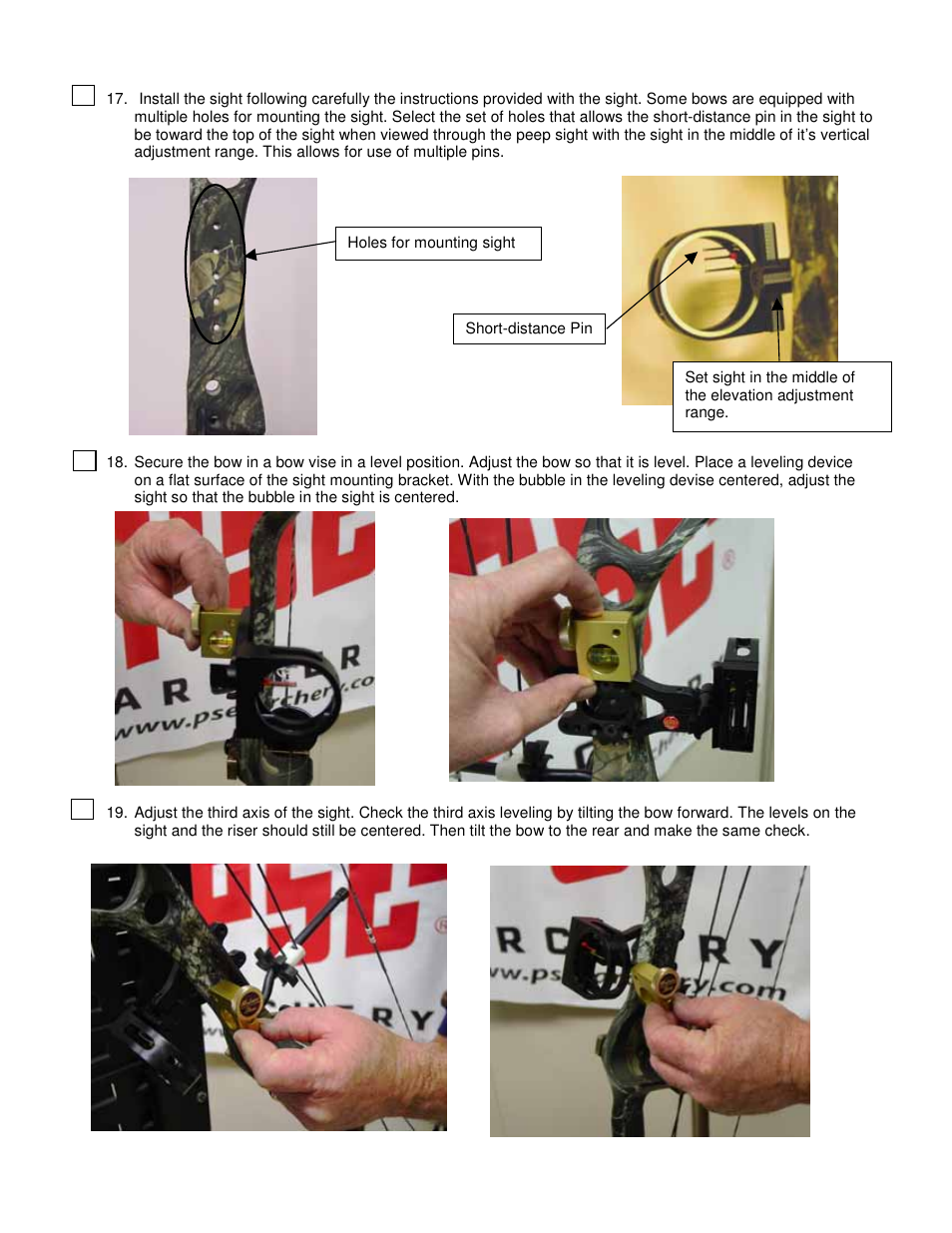 PSE Archery Compound Bow Set-up Procedures User Manual | Page 5 / 8