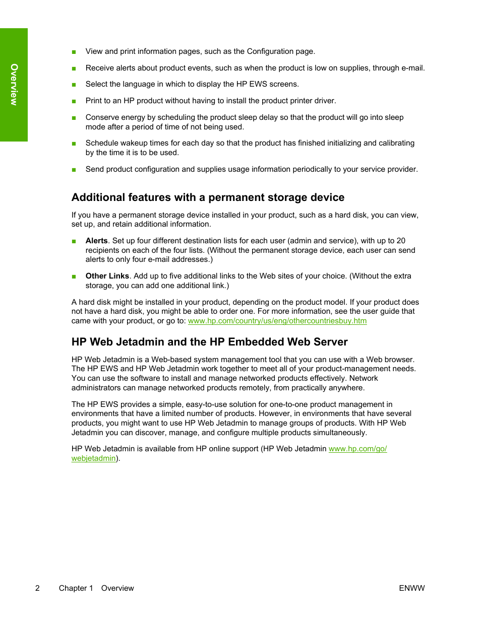 Hp web jetadmin and the hp embedded web server | HP LaserJet 4700 User Manual | Page 12 / 68