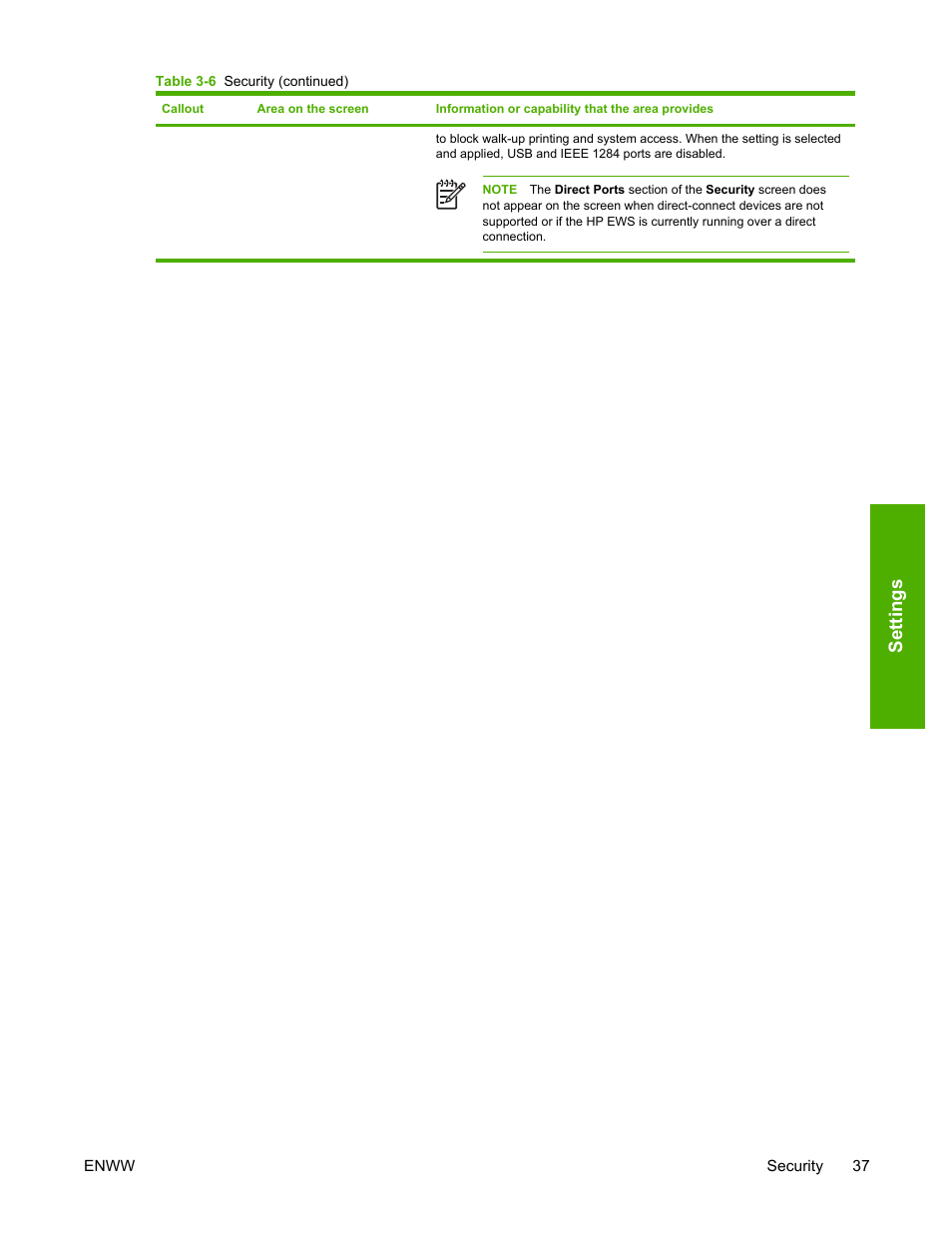 Settings | HP LaserJet 4700 User Manual | Page 47 / 68