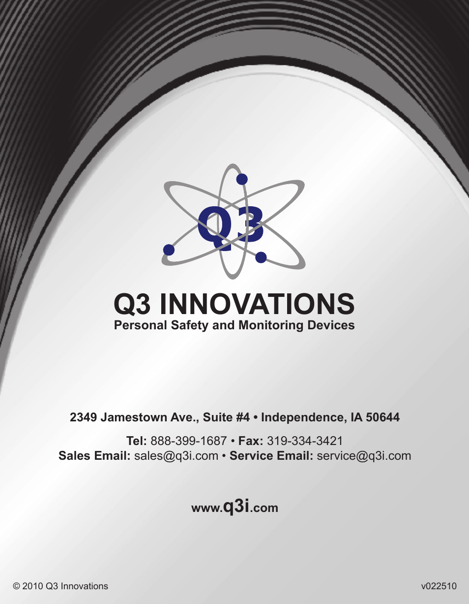 Q3 innovations | Q3 Innovations AlcoHAWK ELITE User Manual | Page 16 / 16