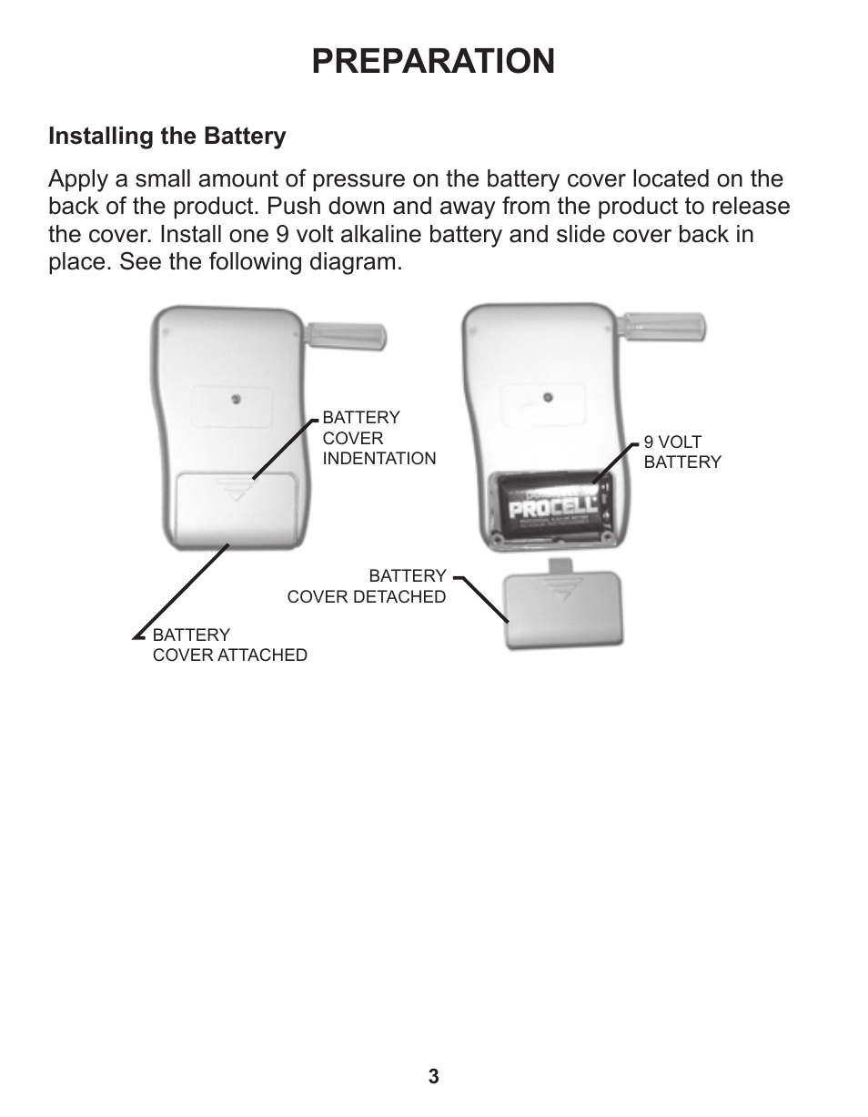 Preparation | Q3 Innovations AlcoHAWK ELITE User Manual | Page 5 / 16