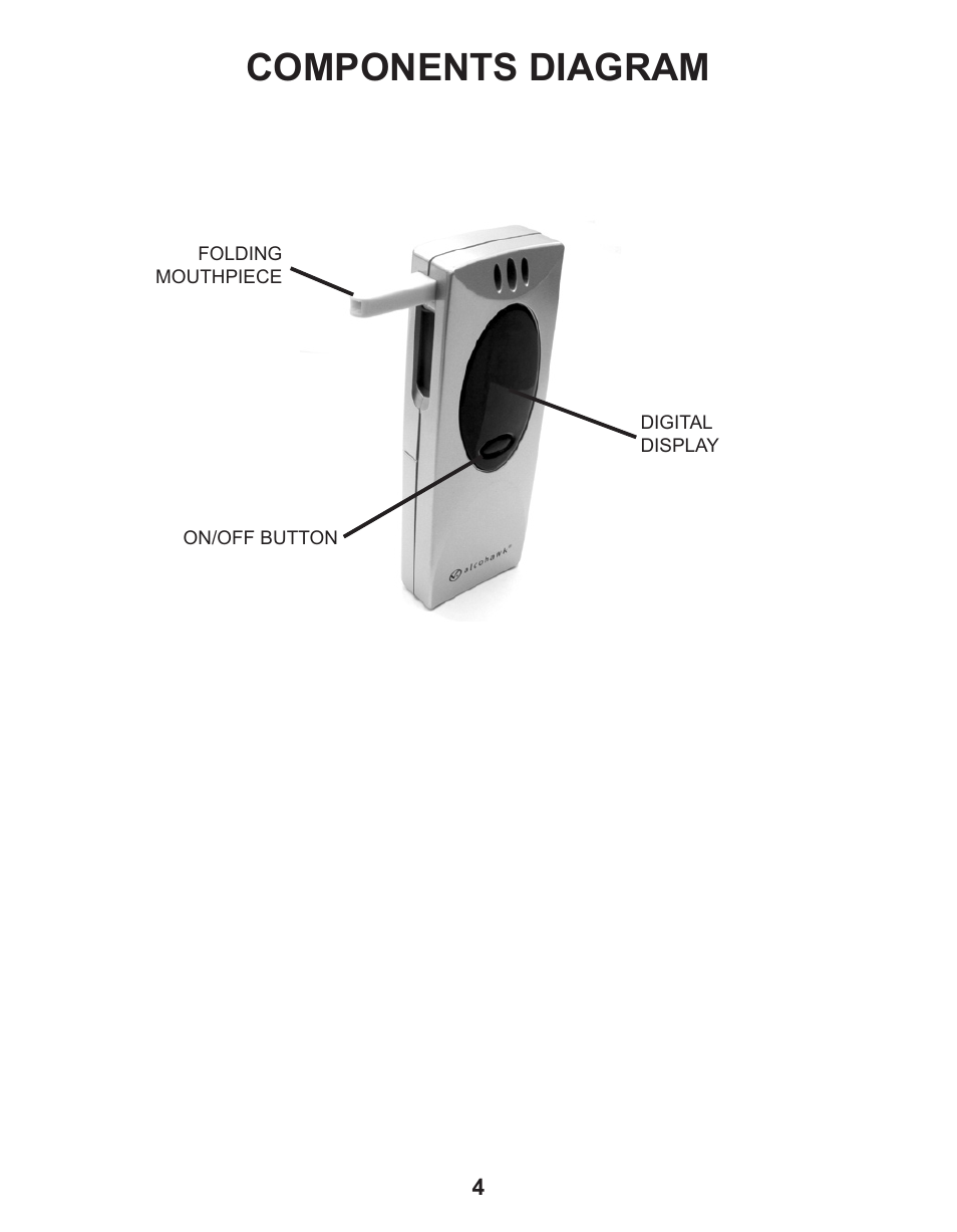 Components diagram | Q3 Innovations AlcoHAWK SLIM User Manual | Page 6 / 16