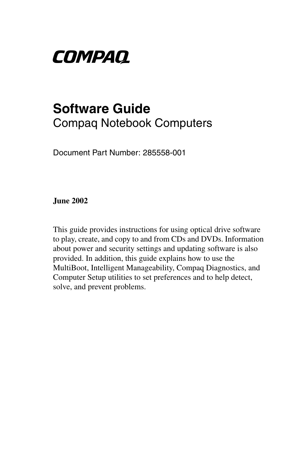 Compaq 285558-001 User Manual | 98 pages