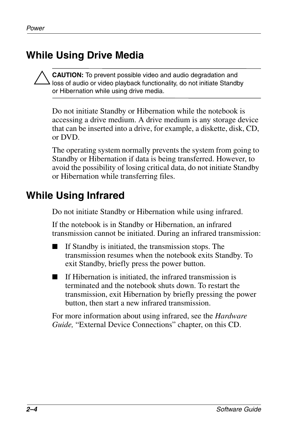 While using drive media, While using infrared, While using drive media –4 while using infrared –4 | Compaq 285558-001 User Manual | Page 31 / 98