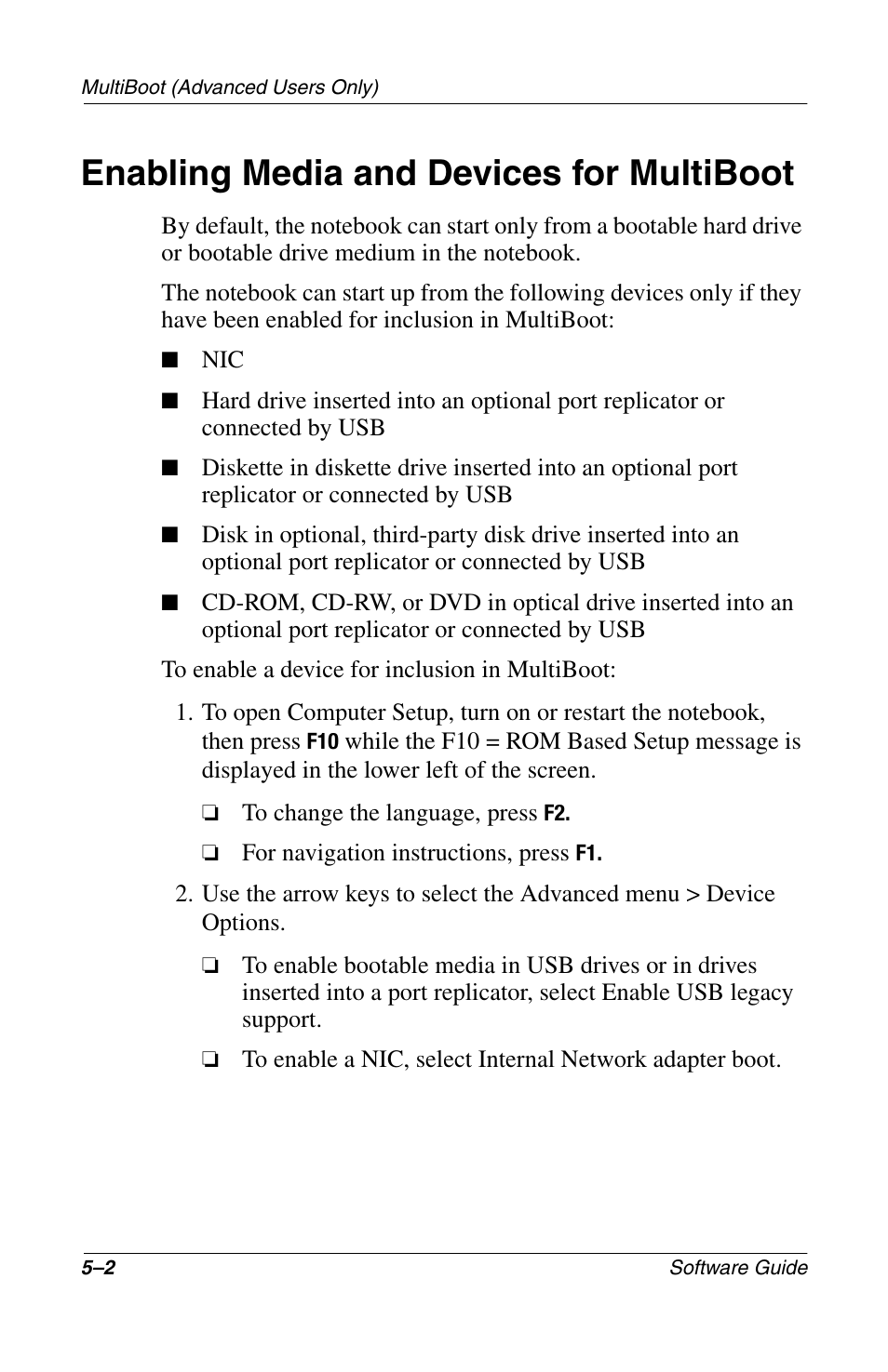 Enabling media and devices for multiboot, Enabling media and devices for multiboot –2 | Compaq 285558-001 User Manual | Page 63 / 98