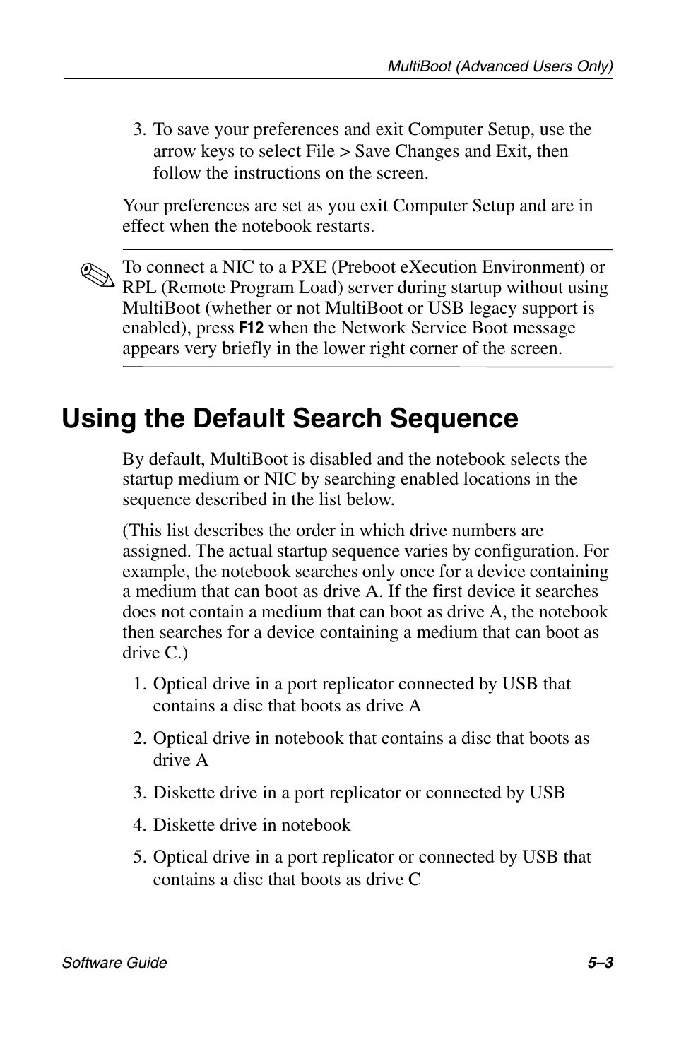 Using the default search sequence, Using the default search sequence –3 | Compaq 285558-001 User Manual | Page 64 / 98