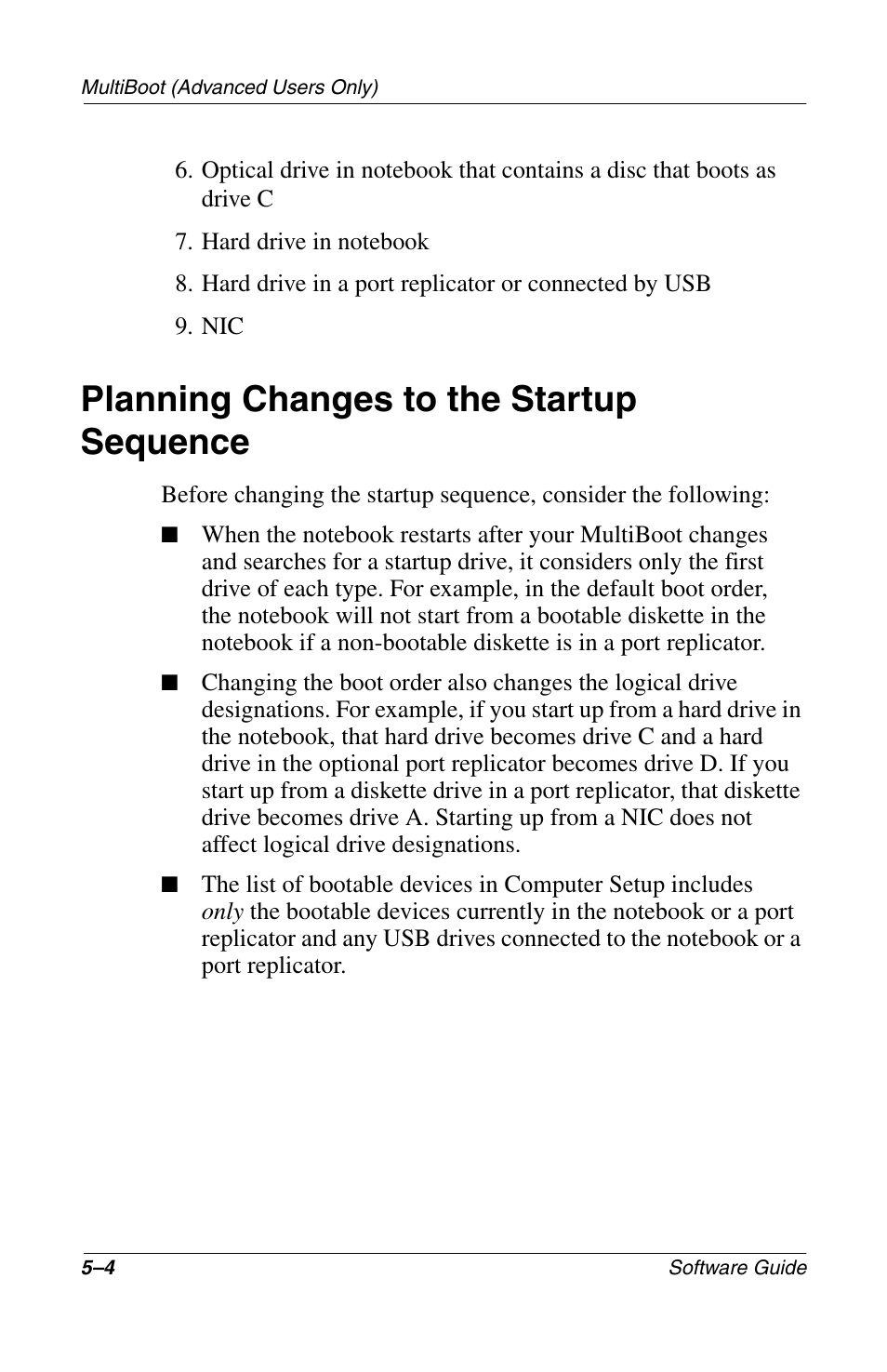 Planning changes to the startup sequence, Planning changes to the startup sequence –4 | Compaq 285558-001 User Manual | Page 65 / 98