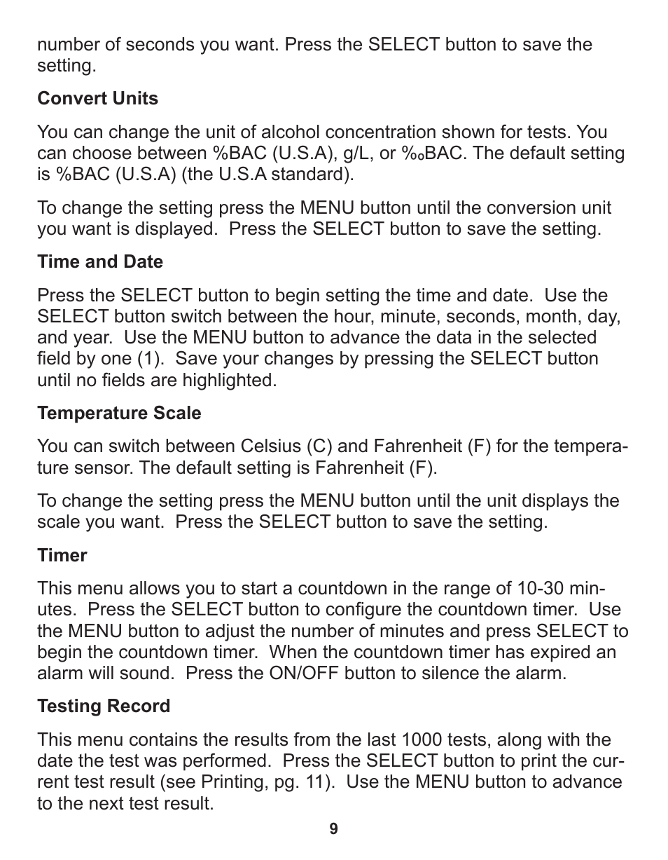 Q3 Innovations AlcoHAWK PT750 User Manual | Page 11 / 20