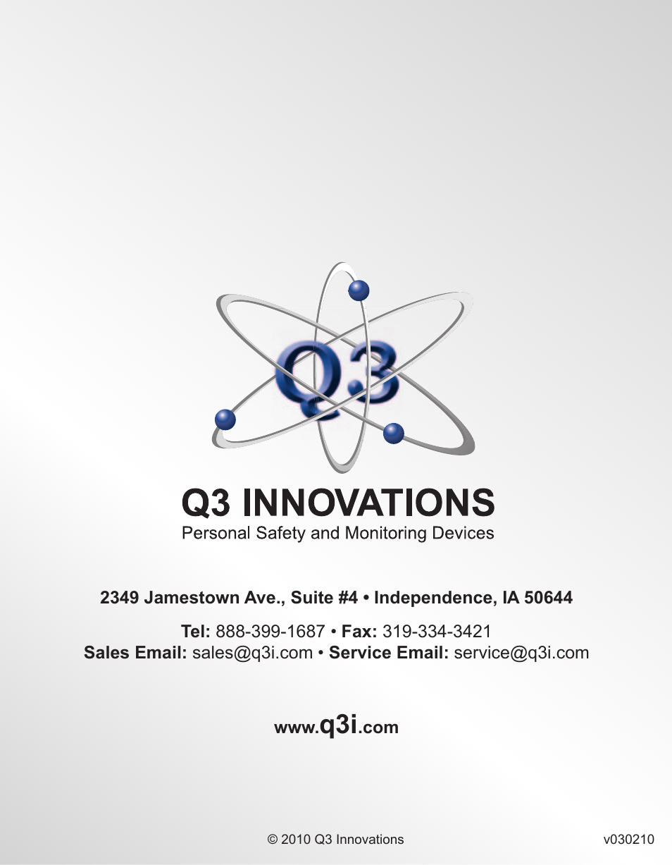 Q3 Innovations AlcoHAWK PT750 User Manual | Page 20 / 20