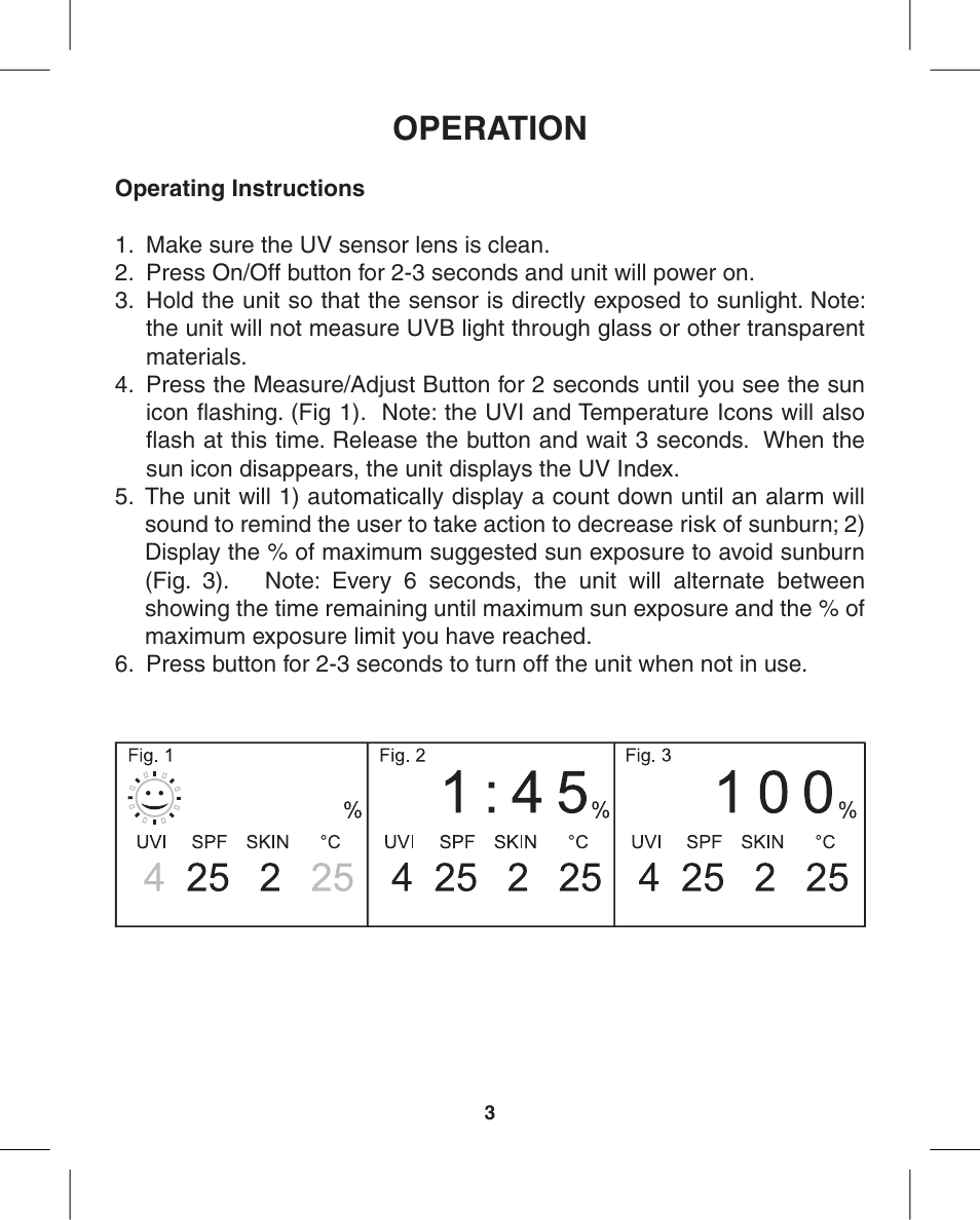 Operation | Q3 Innovations UV HAWK User Manual | Page 5 / 16