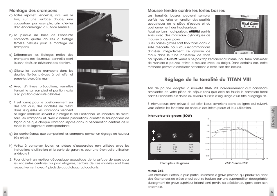 Réglage de la tonalité du titan viii | Quadral AURUM VIII User Manual | Page 19 / 29