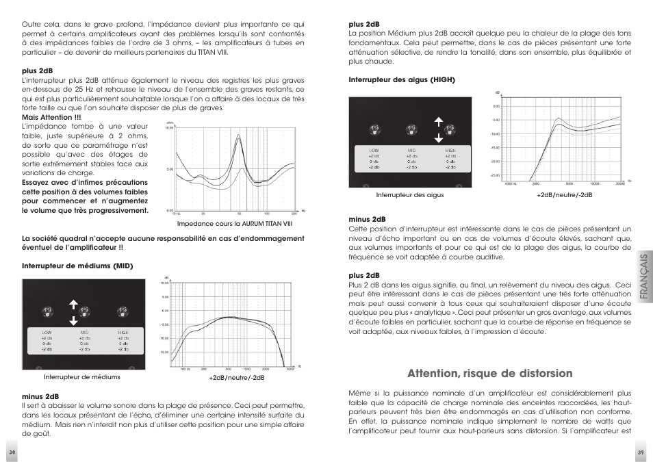 Attention, risque de distorsion | Quadral AURUM VIII User Manual | Page 20 / 29