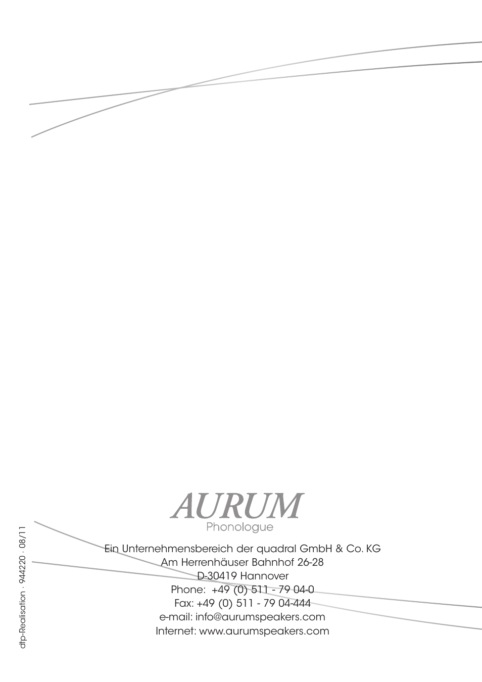 Quadral AURUM VIII User Manual | Page 29 / 29
