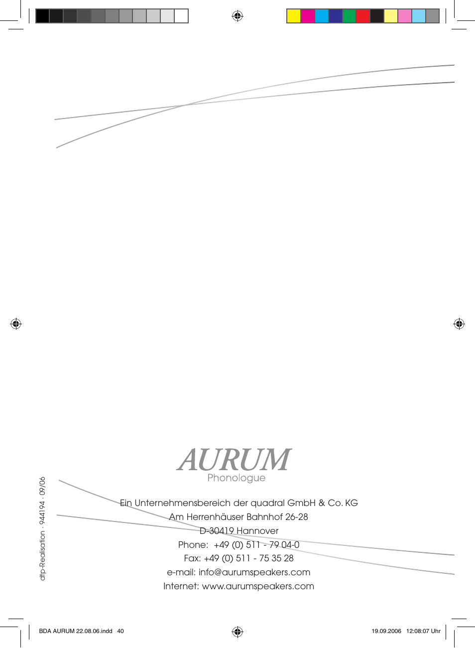 Quadral AURUM VII User Manual | Page 21 / 21
