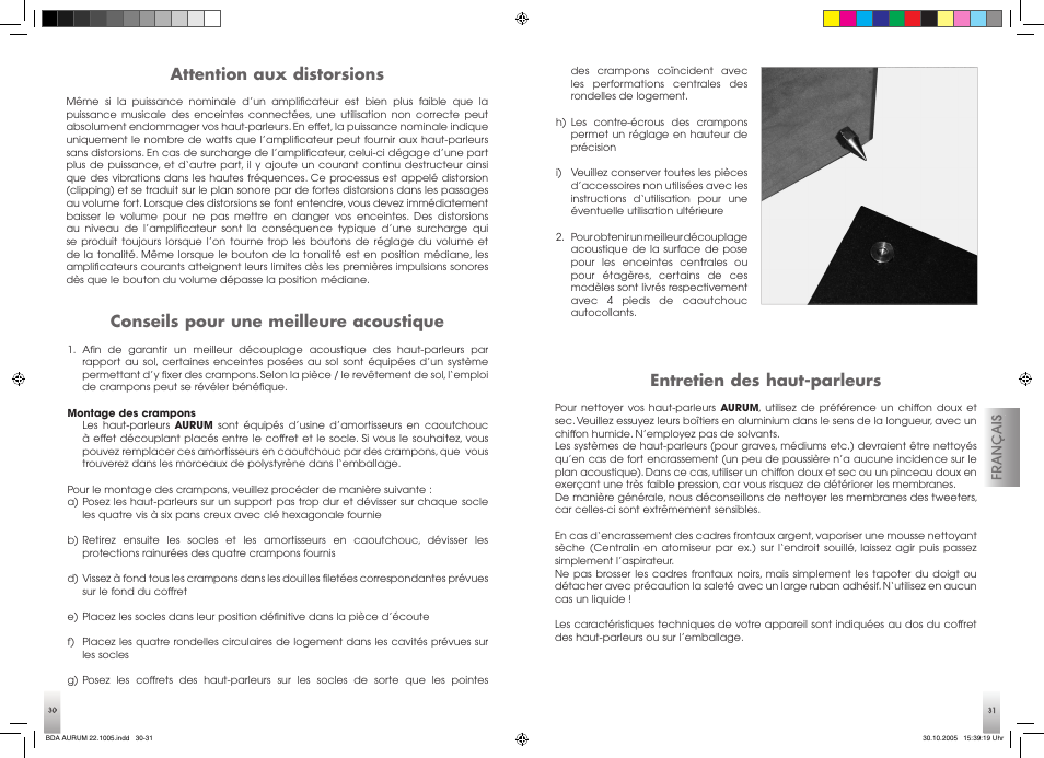 Attention aux distorsions, Conseils pour une meilleure acoustique, Entretien des haut-parleurs | Quadral AURUM 170 User Manual | Page 16 / 23