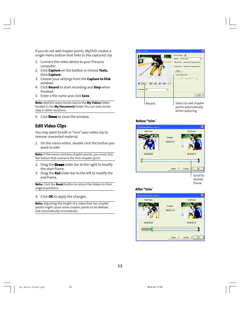 Edit video clips | Compaq 6010AP User Manual | Page 12 / 16