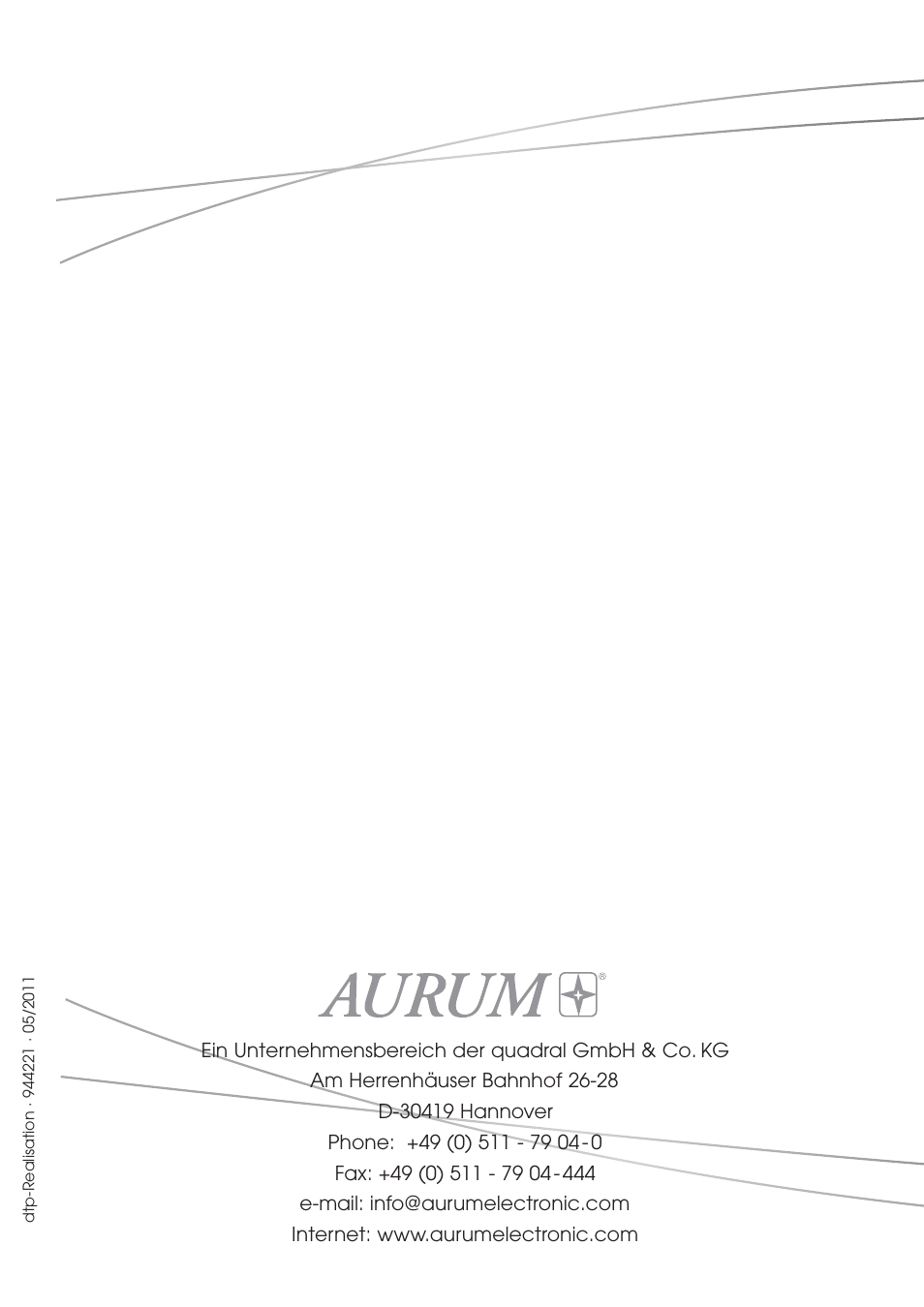 Quadral AURUM A5 User Manual | Page 19 / 19