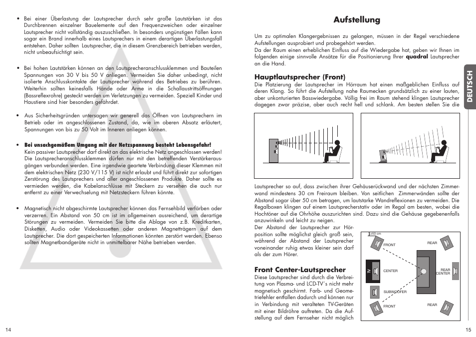 Aufstellung | Quadral ALLGEMEIN User Manual | Page 8 / 23