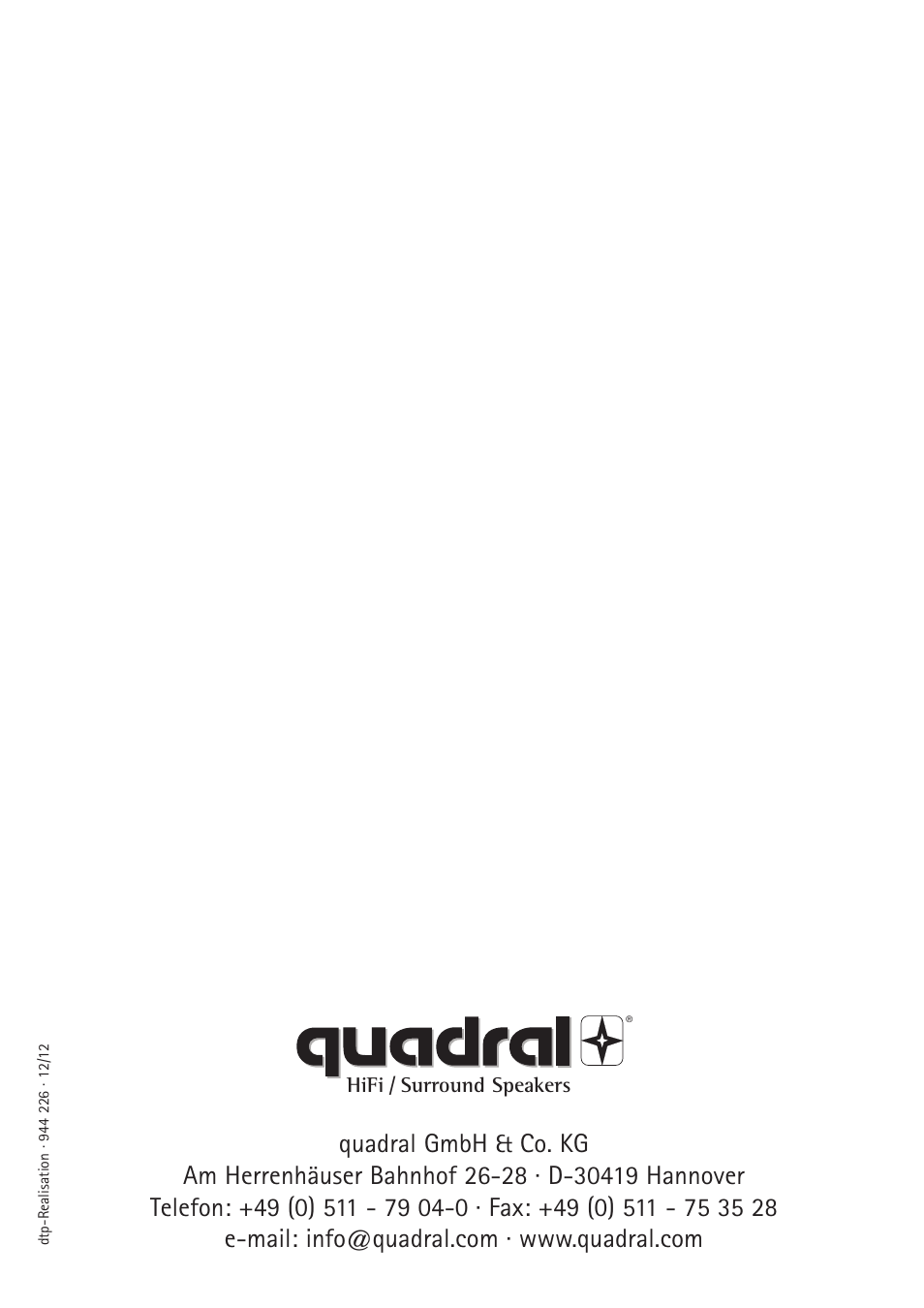 Quadral SUBWOOFER User Manual | Page 21 / 21