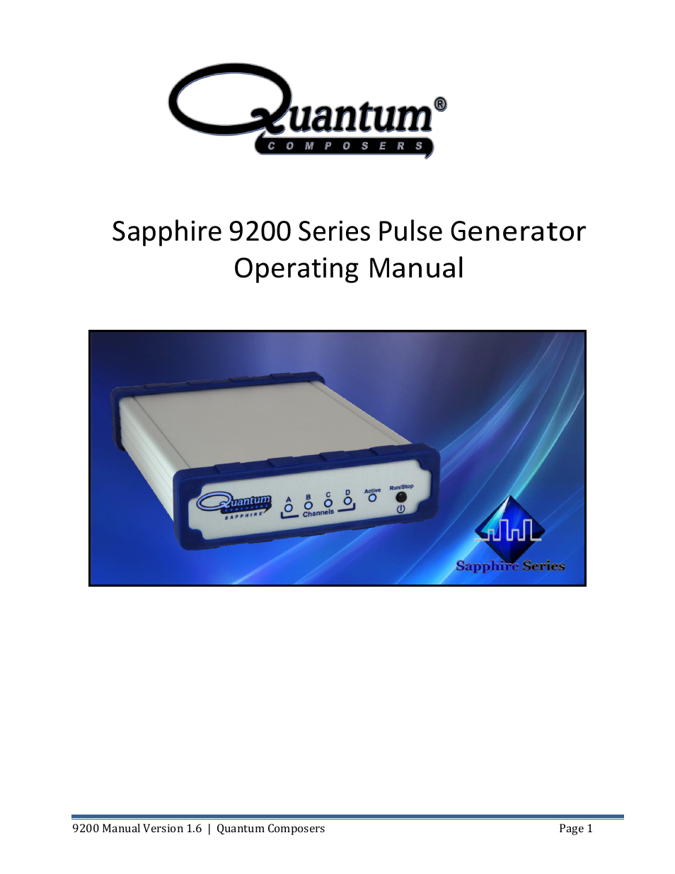 Quantum Composers 9200 Series User Manual | 58 pages