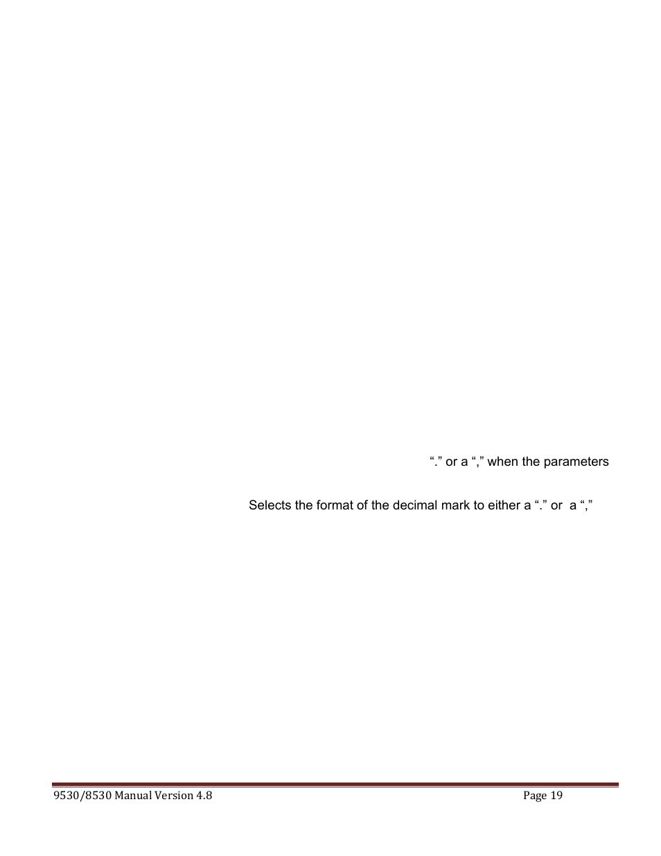 Setting keypad parameters, Setting the auto start mode, Setting the display decimal mark | Setting the display brightness | Quantum Composers 9530 Series User Manual | Page 19 / 71