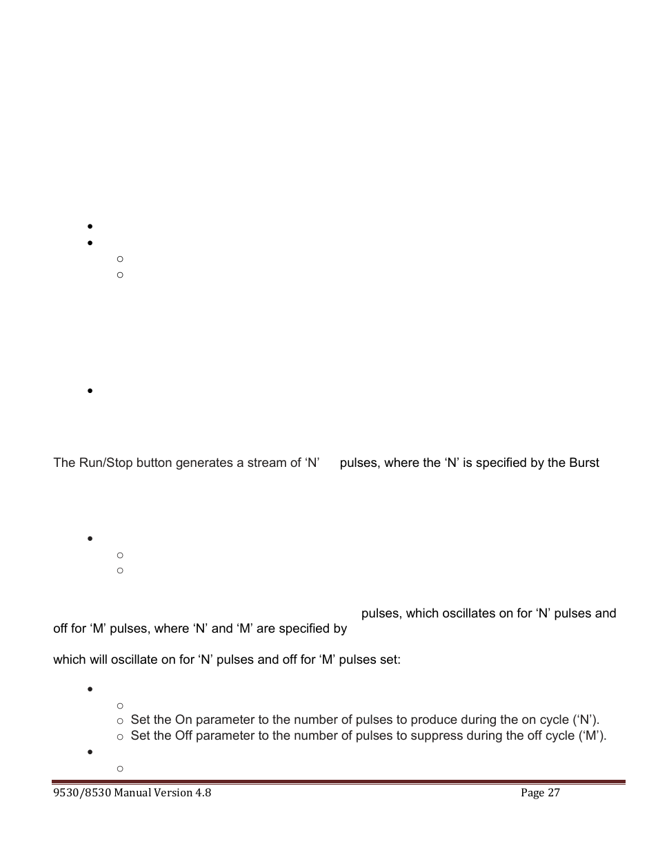 Ystem, Imer, Verview | Using continuous mode, Using single shot mode, Using system burst mode function, Using the system duty cycle function, System timer overview | Quantum Composers 9530 Series User Manual | Page 27 / 71