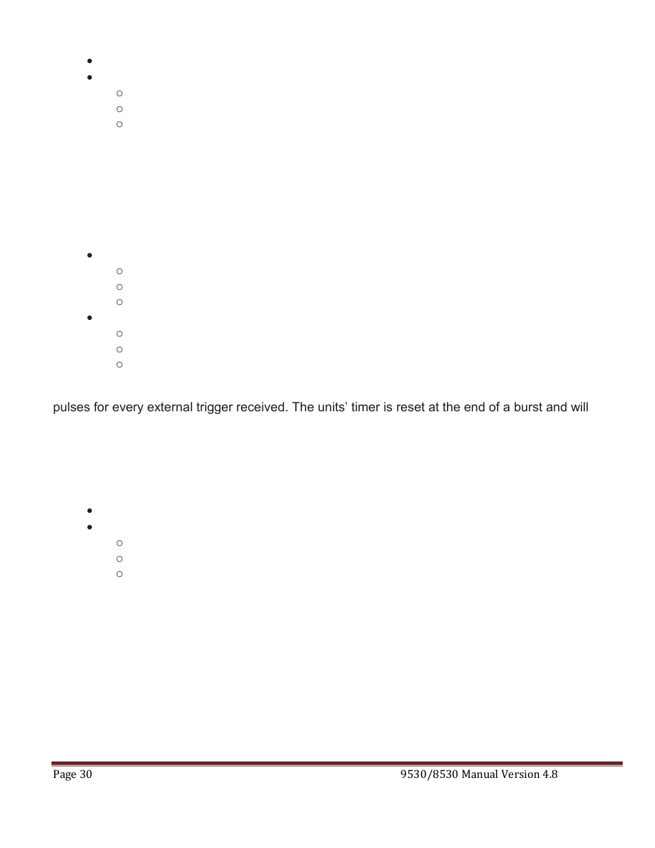 Generate a burst of pulses on every trigger input | Quantum Composers 9530 Series User Manual | Page 30 / 71