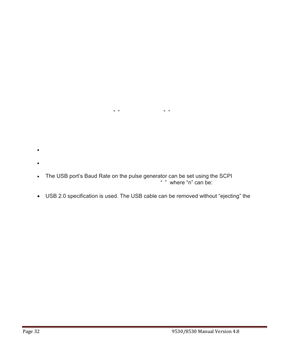 Usb interface overview, Ethernet interface overview, Rogramming | Ommand, Ypes and, Ormat, Line termination, Programming command types and format | Quantum Composers 9530 Series User Manual | Page 32 / 71