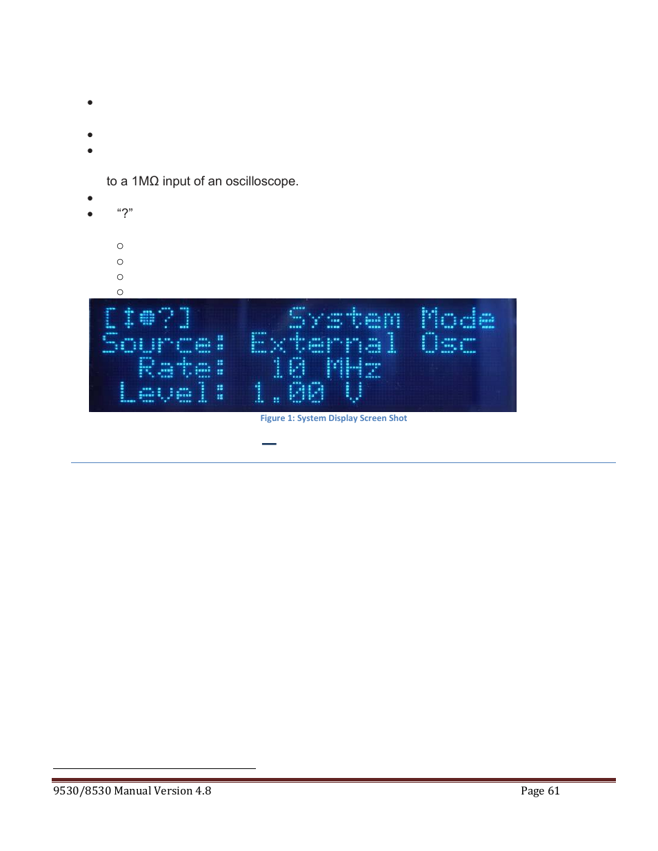 Using the external clock function, Appendix i – 8530 board level option, 8530 board level connection information | Oard, Evel, Verview, Igital, Ontrol, Onnection, Nformation | Quantum Composers 9530 Series User Manual | Page 61 / 71