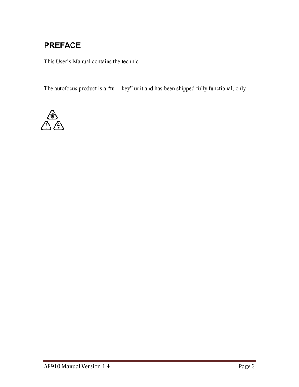 Preface | Quantum Composers AF910 User Manual | Page 3 / 39