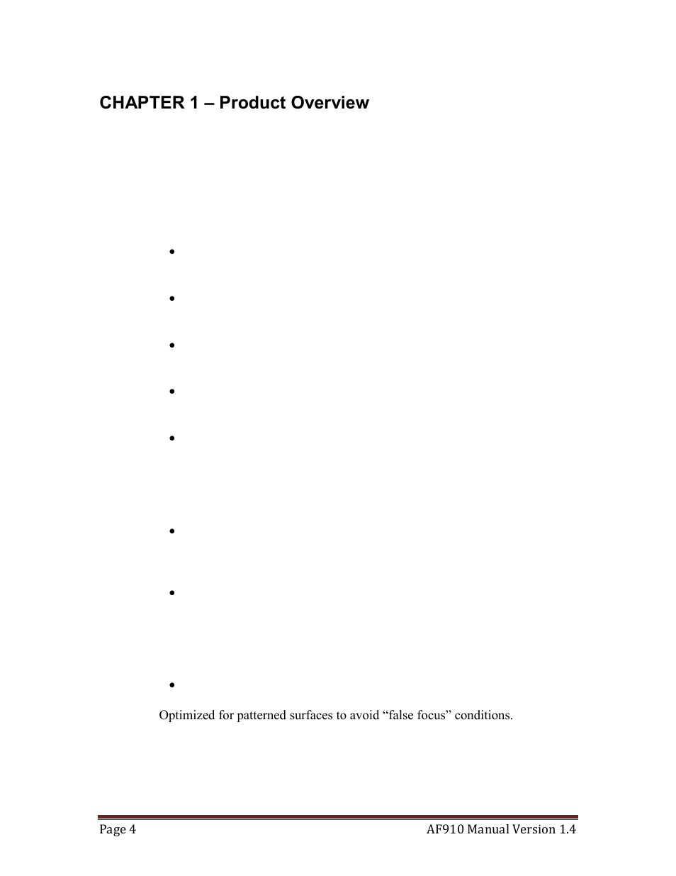 Chapter 1 – product overview, Product features, Roduct | Eatures | Quantum Composers AF910 User Manual | Page 4 / 39