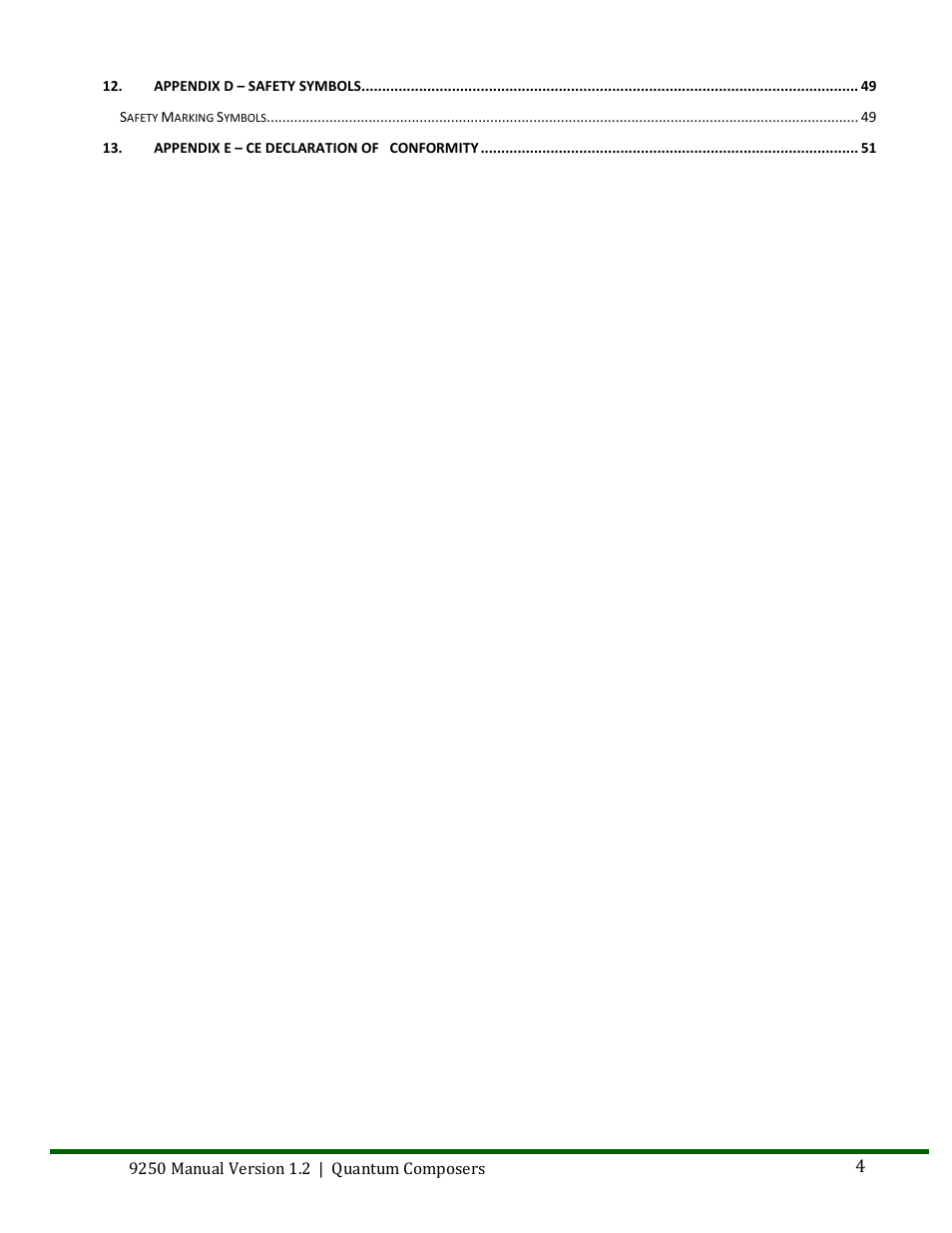 Quantum Composers 9250 Series User Manual | Page 4 / 51