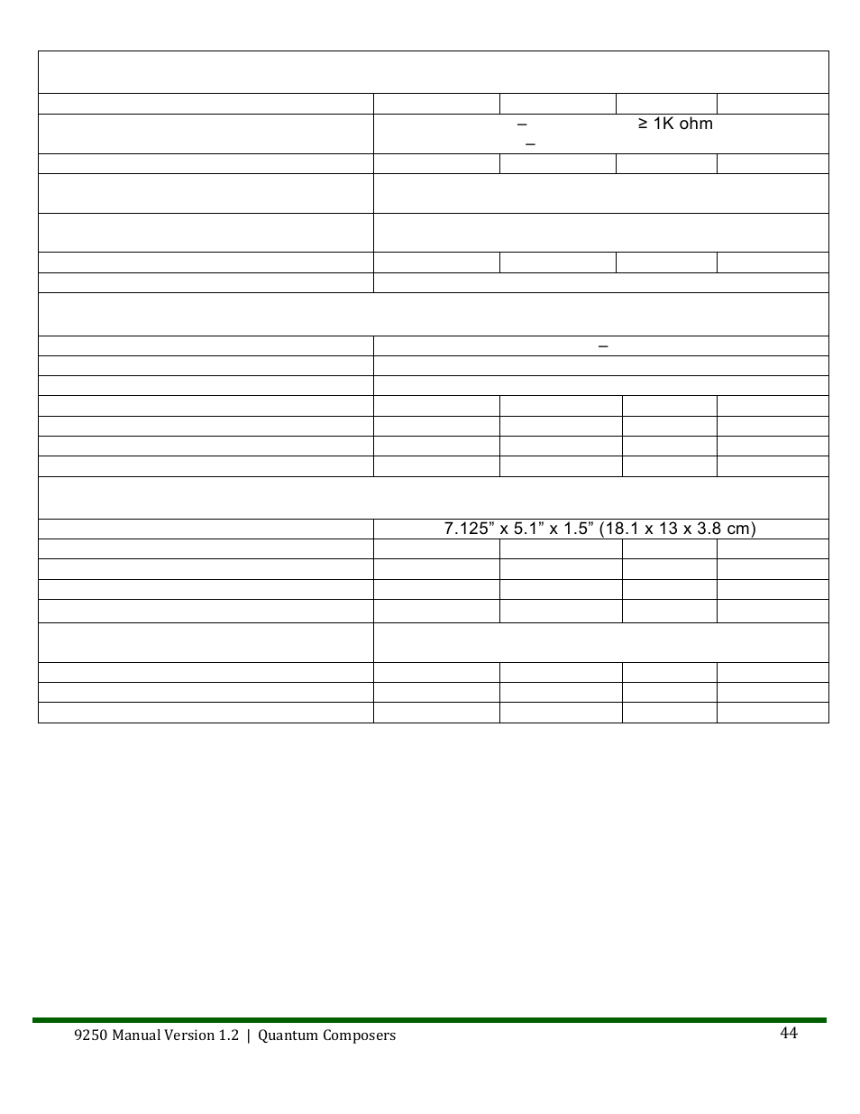 Quantum Composers 9250 Series User Manual | Page 44 / 51