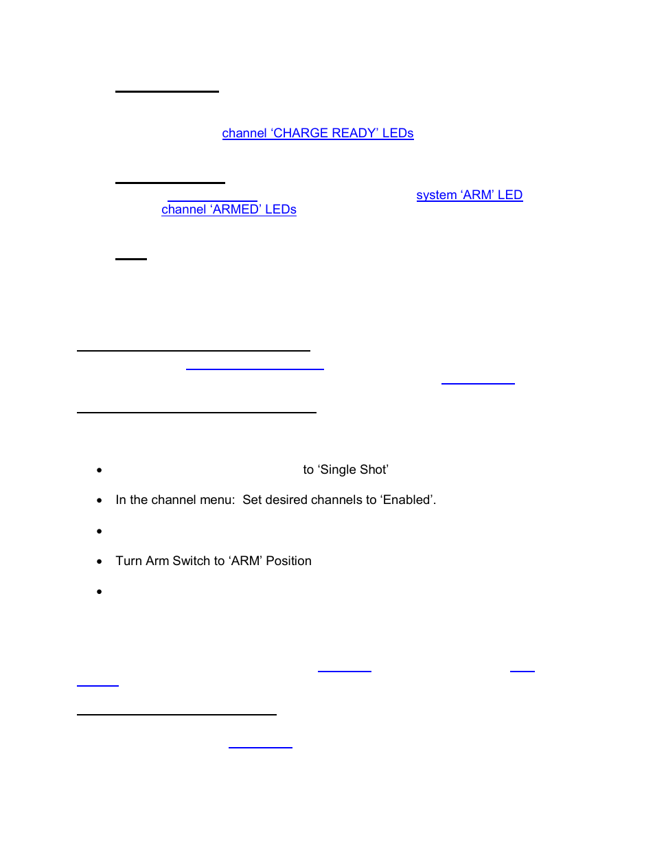 Wait for charge, Arm key switch, Start | Standard operation modes, System pulse generation overview, Single shot mode (trigger disabled), Burst mode (trigger disabled), Wait for charge -25, Arm key switch -25, Start -25 | Quantum Composers 9730 Series User Manual | Page 25 / 50