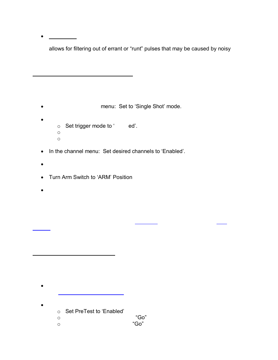 Single shot mode (trigger enabled), Special testing modes, Pre pulse resistance testing | Single shot mode (trigger enabled) -27, Pecial, Esting, Odes, Pre pulse resistance testing -27 | Quantum Composers 9730 Series User Manual | Page 27 / 50