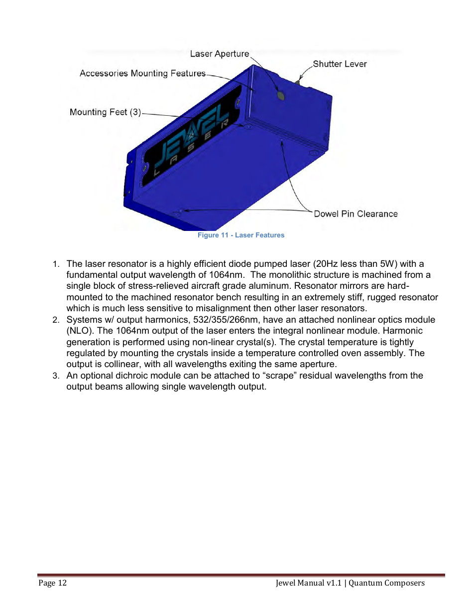 Quantum Composers Jewel Laser User Manual | Page 12 / 32