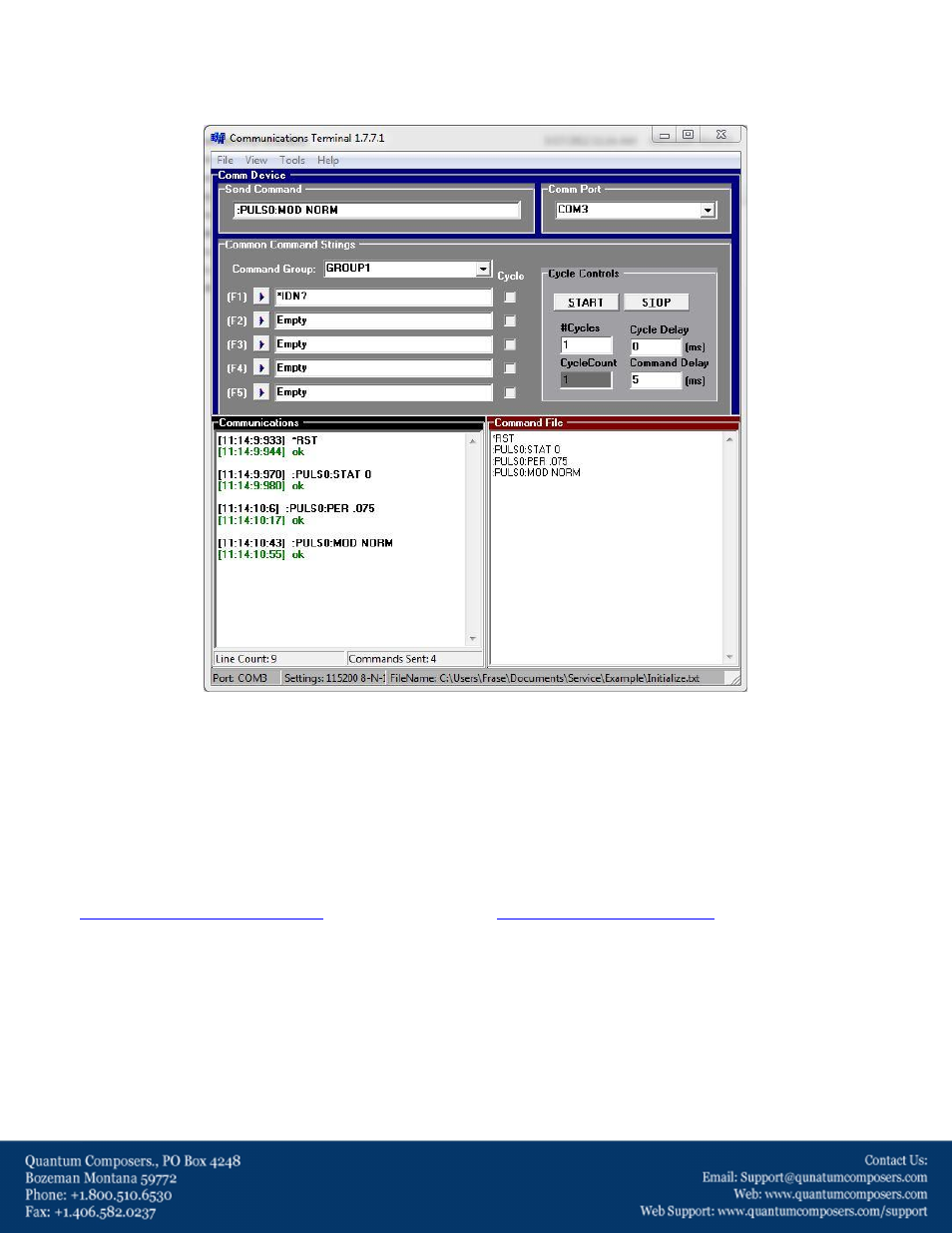 Quantum Composers Communications Terminal Program User Manual | Page 5 / 5