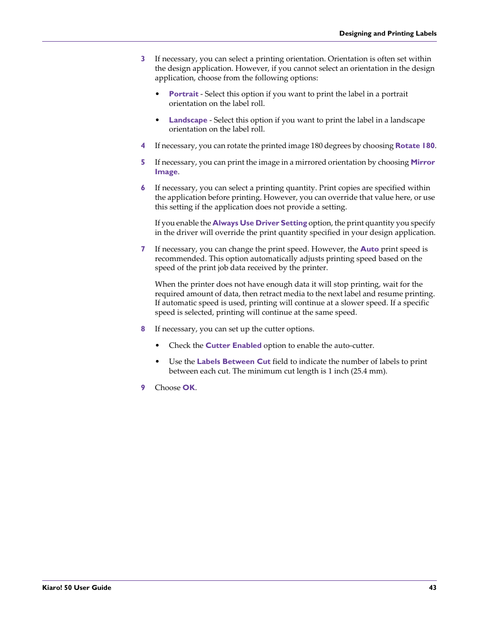QuickLabel 50 Kiaro! User Manual | Page 59 / 136