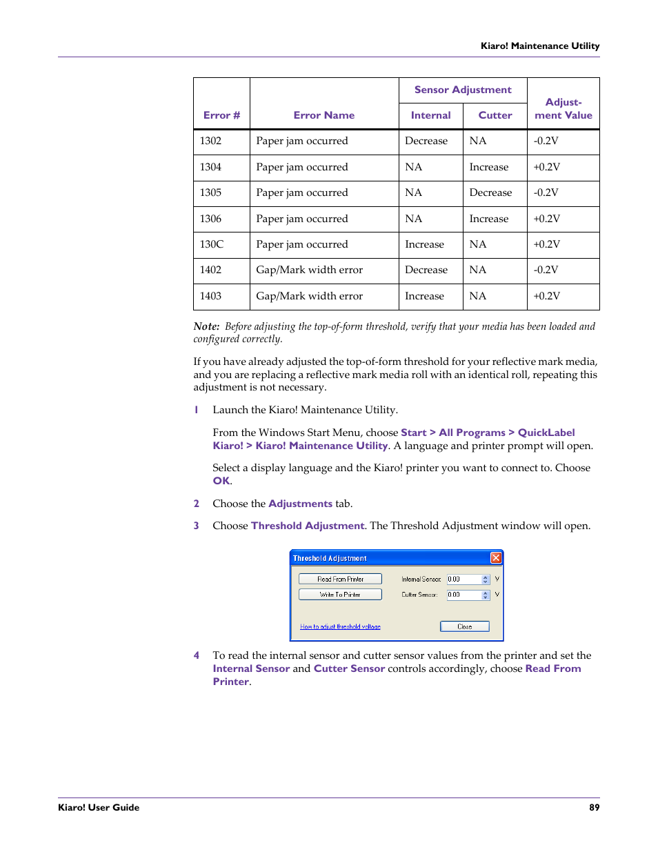 QuickLabel Kiaro! User Manual | Page 105 / 166