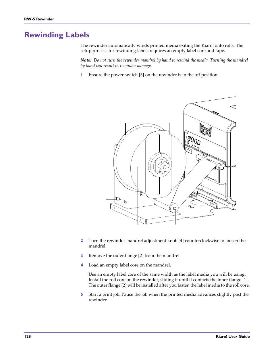Rewinding labels | QuickLabel Kiaro! User Manual | Page 144 / 166