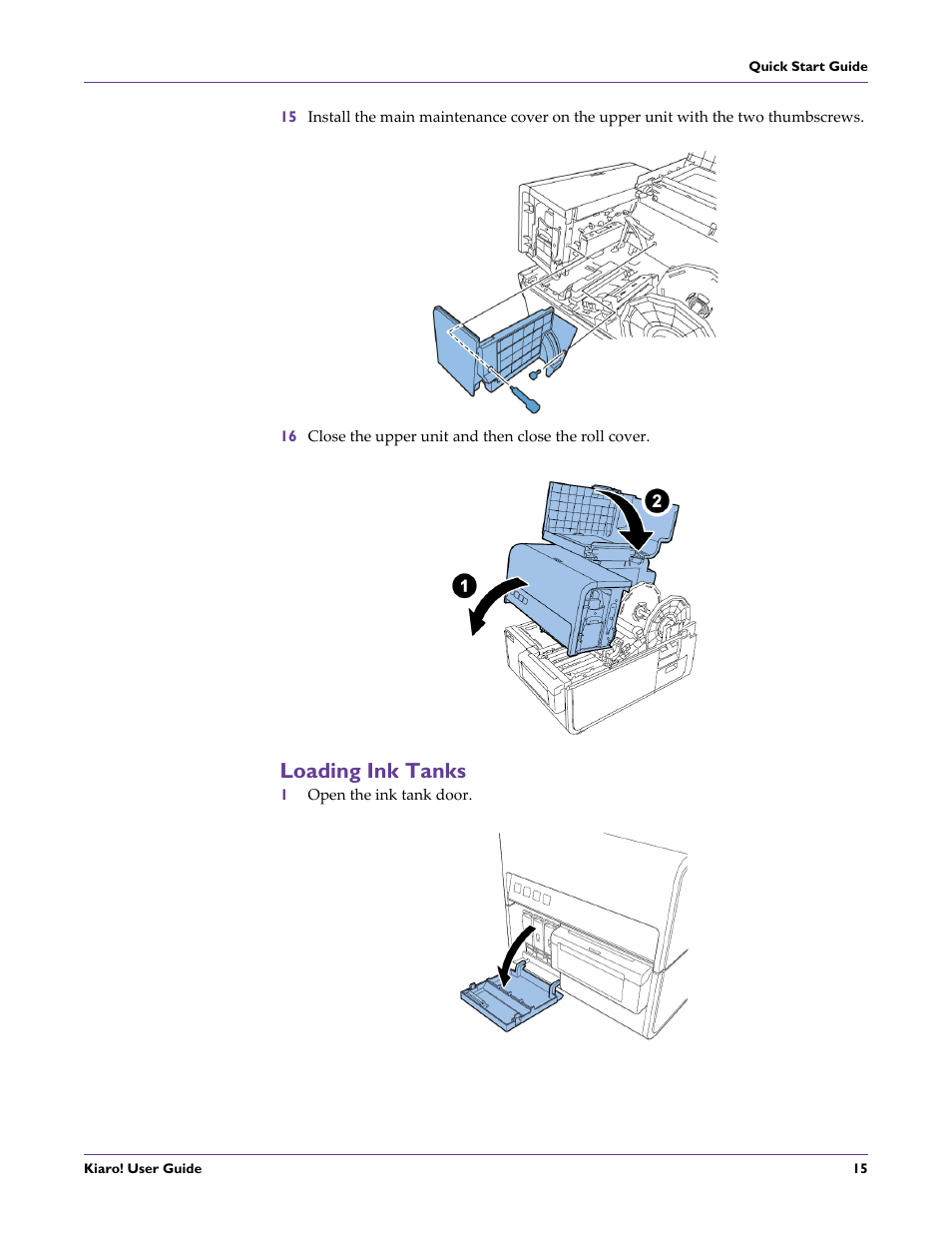 Loading ink tanks | QuickLabel Kiaro! User Manual | Page 31 / 166