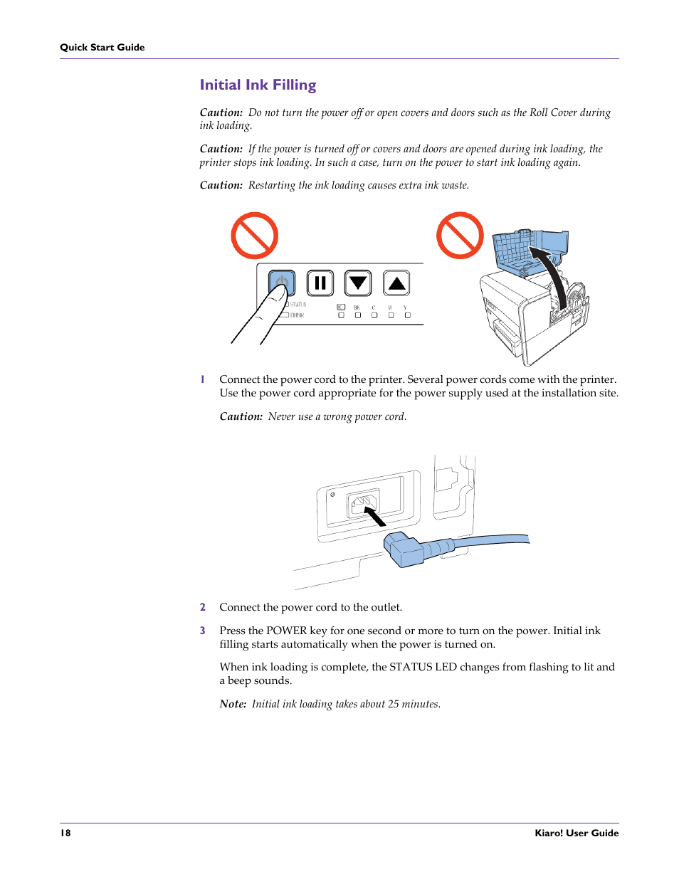 Initial ink filling | QuickLabel Kiaro! User Manual | Page 34 / 166