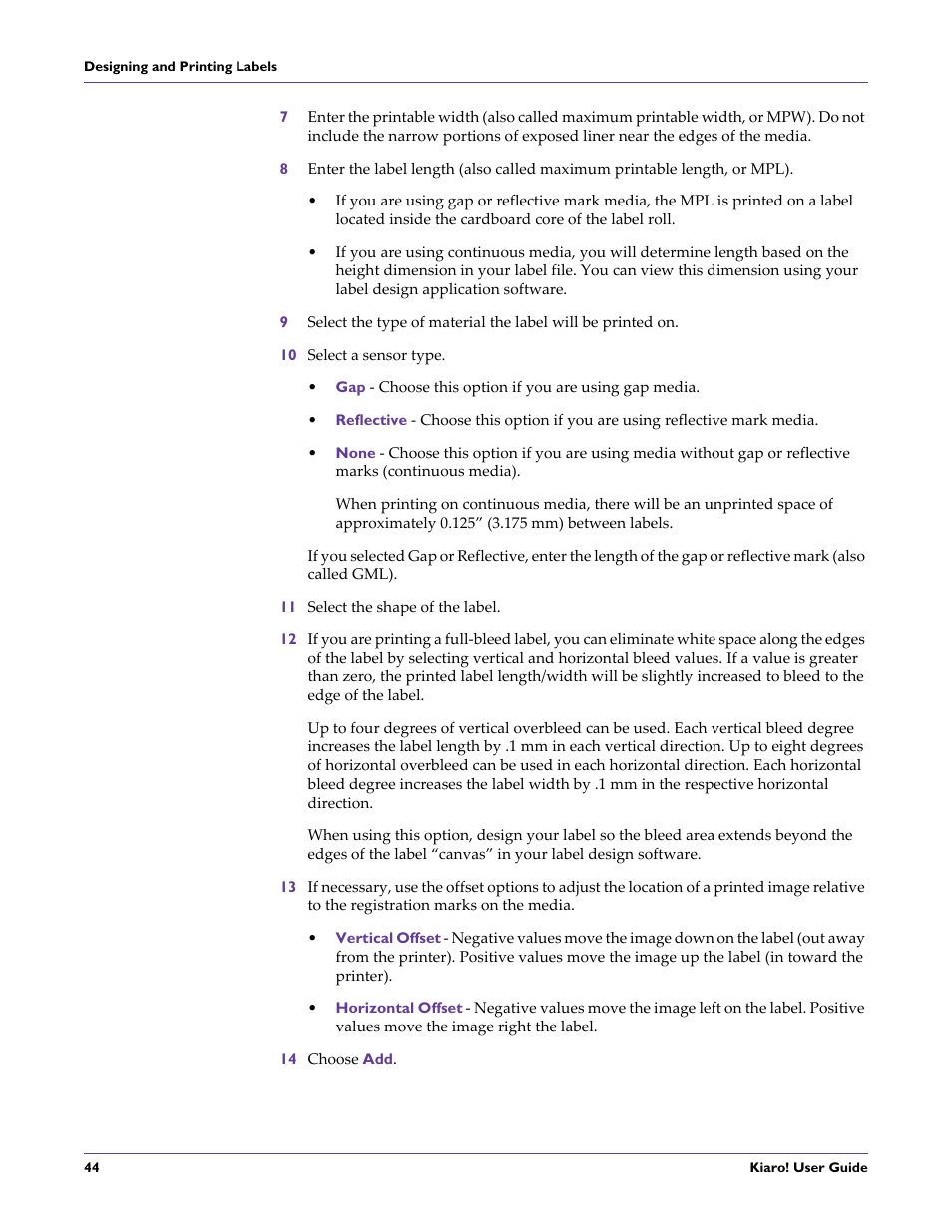 QuickLabel Kiaro! User Manual | Page 60 / 166