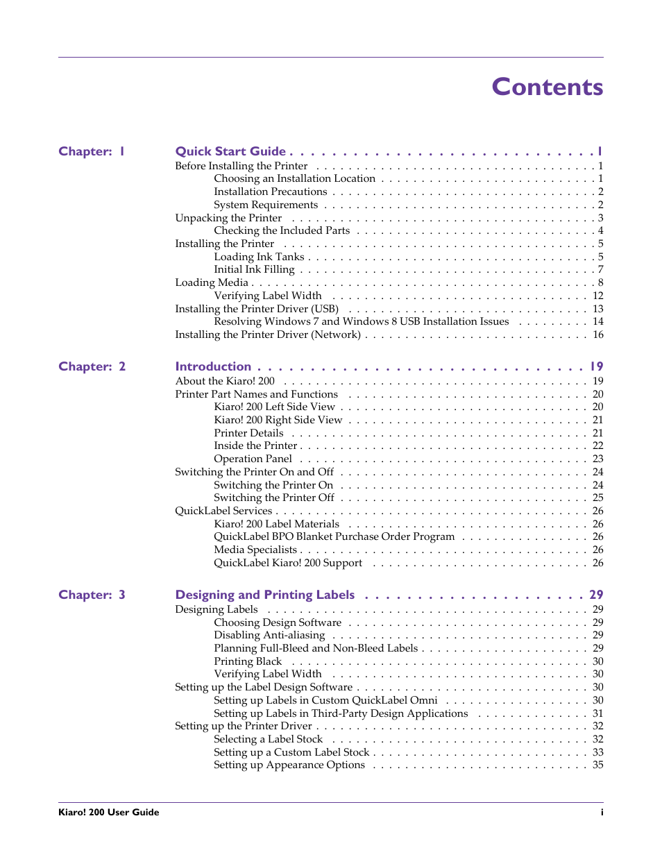 QuickLabel 200 Kiaro! User Manual | Page 11 / 150