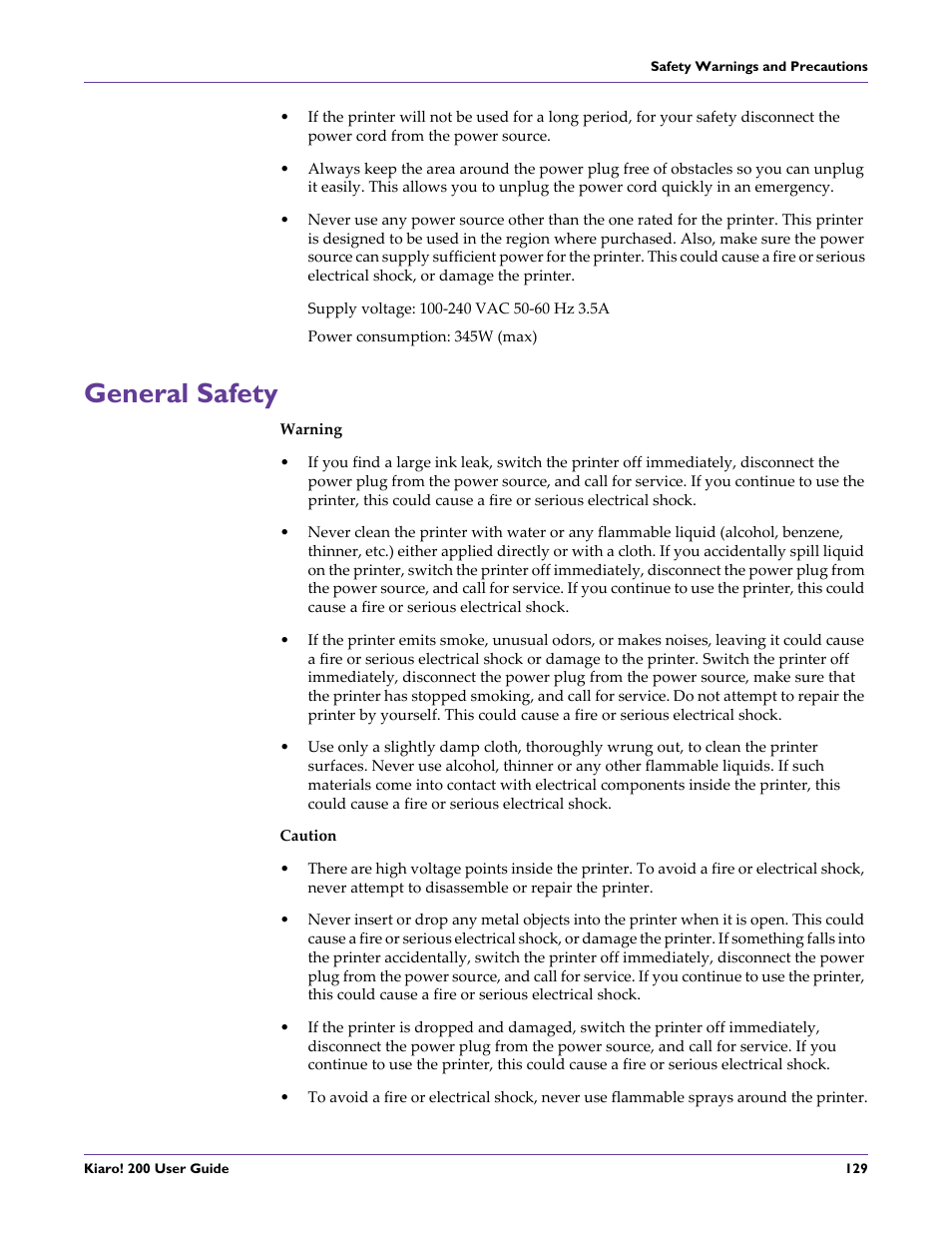 General safety | QuickLabel 200 Kiaro! User Manual | Page 143 / 150