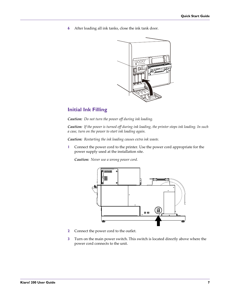 Initial ink filling | QuickLabel 200 Kiaro! User Manual | Page 21 / 150