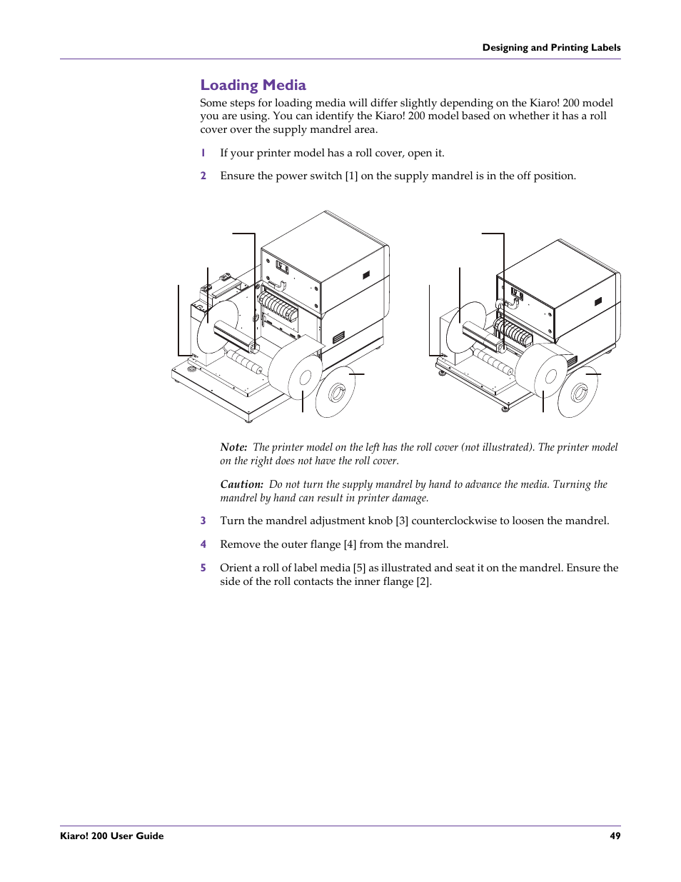 Loading media | QuickLabel 200 Kiaro! User Manual | Page 63 / 150