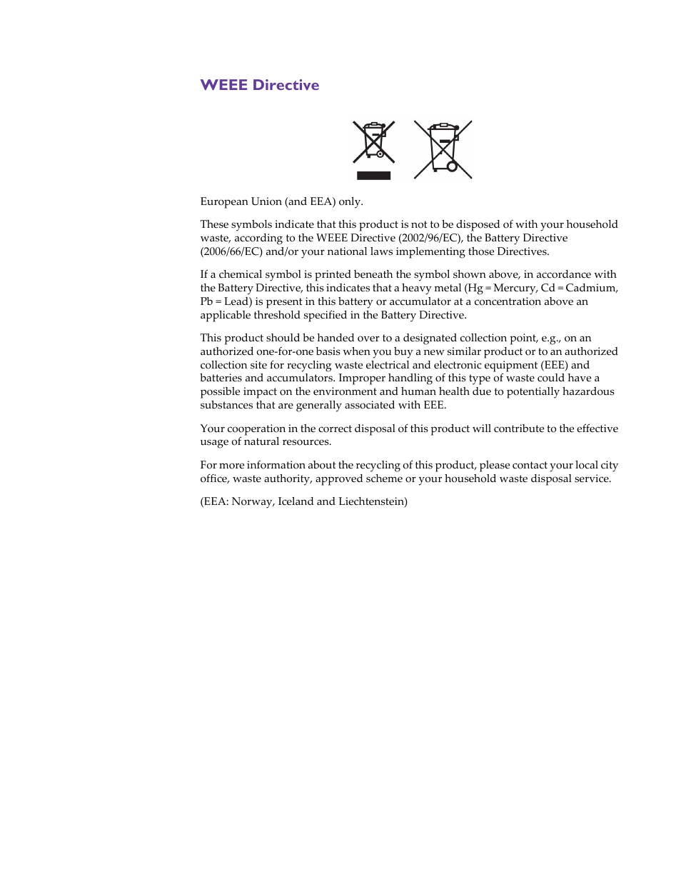 Weee directive | QuickLabel 200 Kiaro! User Manual | Page 8 / 150
