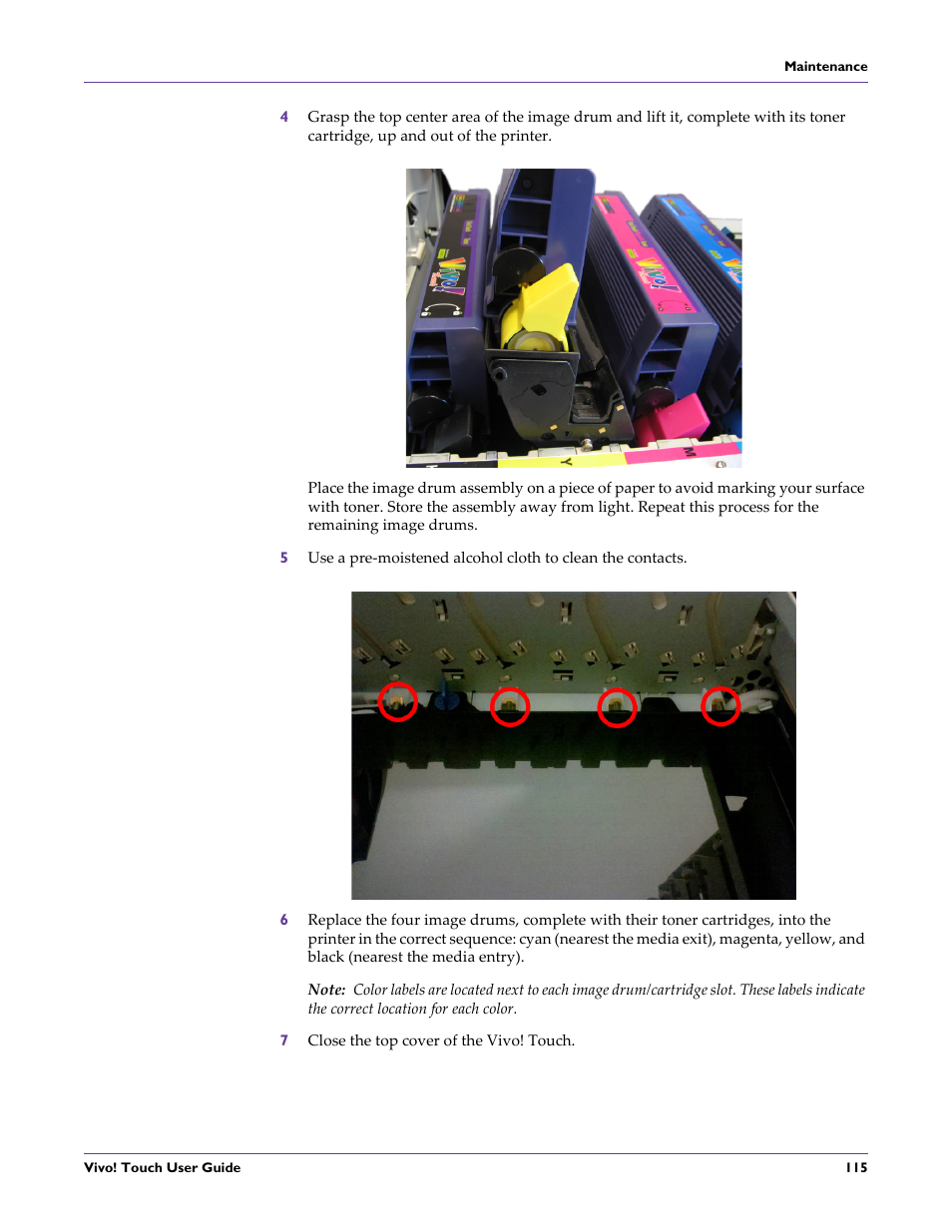 7 close the top cover of the vivo! touch | QuickLabel Vivo! Touch User Manual | Page 129 / 165
